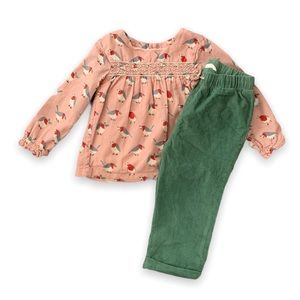 Baby Boden Girls Holiday Smocked Play Set Size 18-24 Months EUC